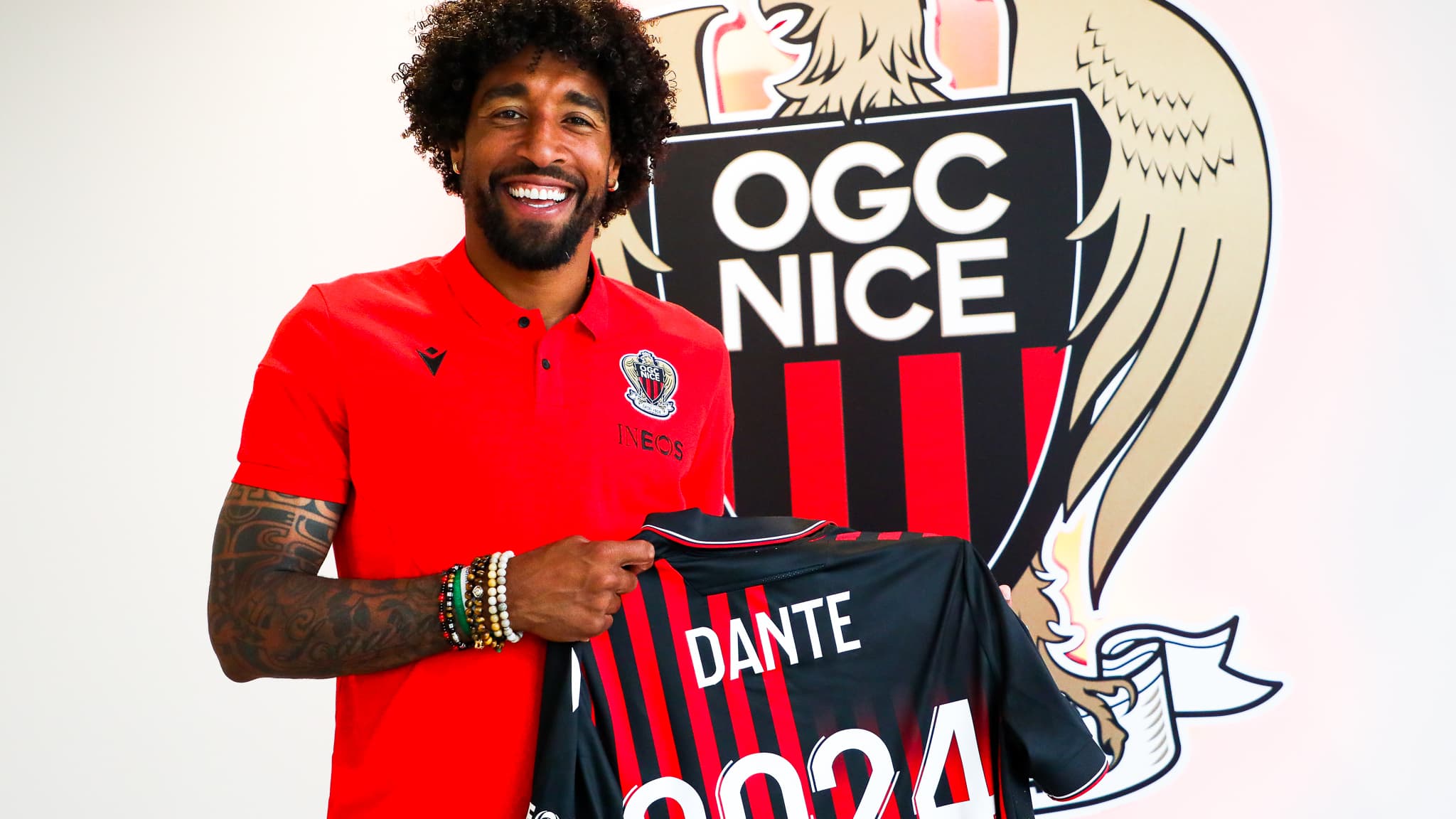 Dante au moment de sa prolongation avec Nice, en mai 2023