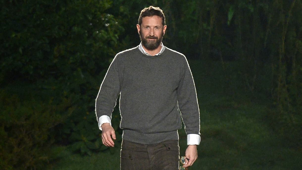 Le styliste Stefano Pilati au défilé de la collection homme automne-hiver 2025 d'Ermenegildo Zegna, janvier 2015