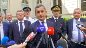Le ministre de l'Intérieur et des Outre-mer Gérald Darmanin le 25 août 2023 à Nîmes (Gard). 