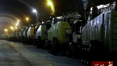 Capture d'écran tirée des images vidéo diffusées par Téhéran, mercredi, montrant des infrastructures souterraines qui abritent des missiles