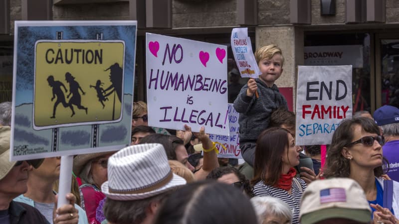 Manifestation contre la séparation des familles de migrants à San Diego aux Etats-Unis, le 23 juin 2018