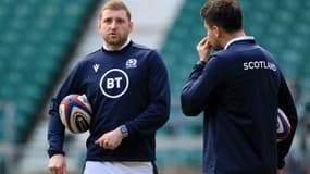 Le demi d'ouverture de l'équipe d'Ecosse de rugby, Finn Russell, lors d'un entraînement, le 5 février au stade de Twickenham, à la veille du match du Tournoi des Six nations contre l'Angleterre