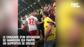 Allemagne : le craquage d'un défenseur de Hambourg qui frappe un supporter de Dresde