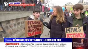 "Je me bats pour mon futur et celui de mes parents": des étudiantes manifestent contre la réforme des retraites