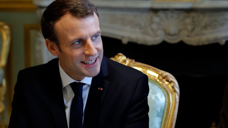 Le Président Emmanuel Macron lors d'une réunion avec le secrétaire général de l'OTAN à l'Elysée, le 19 décembre 2017. 