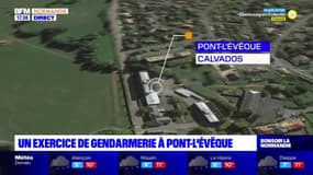 Calvados: un exercice de gendarmerie à Pont-L'Évêque