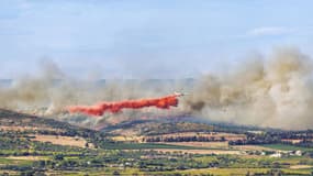 Un feu de végétation déclaré entre Gigean et Frontignan, dans l'Hérault, le 18 août 2024 (image d'illustration). 