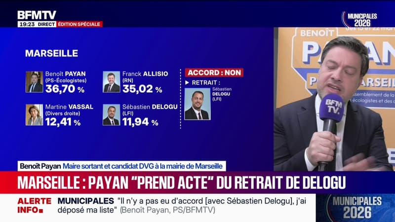 Municipales à Marseille: “Le Rassemblement National est aux portes de la ville”, assure Benoît Payan, maire sortant et candidat DVG à la mairie de Marseille