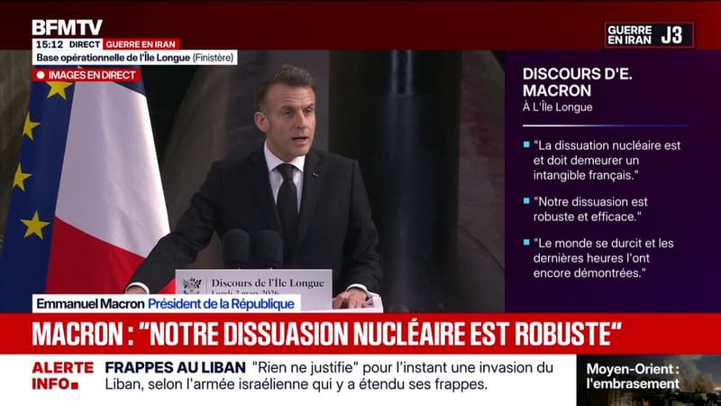 "Nous devons renforcer notre dissuasion nucléaire face à la combinaison des menaces", annonce Emmanuel Macron