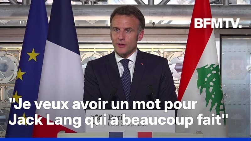 Institut du monde arabe: "Je veux avoir un mot pour Jack Lang qui a beaucoup fait", déclare Emmanuel Macron