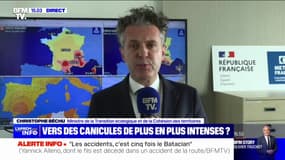 Fortes chaleurs: Christophe Béchu annonce "réunir les 22 préfets des départements classés en rouge ou en orange"