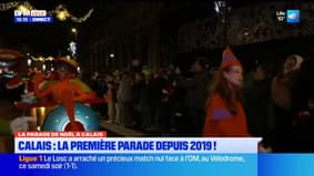 Parade de Noël à Calais: le cortège des chars s'est élancé