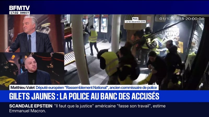 Gilets jaunes matraqués dans un Burger King: "Derrière l'uniforme, ce sont des êtres humains", affirme Matthieu Valet (eurodéputé RN)