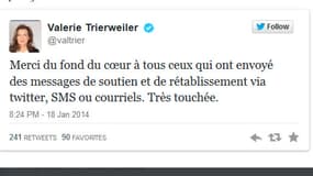 Le tweet de remerciements de Valérie Trierweiler
