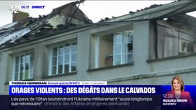 Orages dans le Calvados: les dégâts du bâtiment incendié 