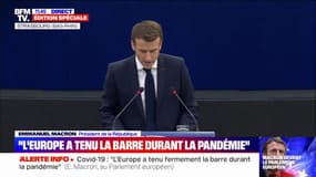 Emmanuel Macron devant le Parlement européen: "L'État de droit est notre trésor"