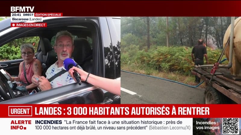 Incendie: à Biscarrosse dans les Landes, 3.000 habitants sont autorisés à rentrer