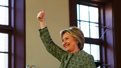 La candidate démocrate à la Maison Blanche Hillary Clinton, lors d'un meeting le 17 avril 2016 à Staten Island, à New York, aux Etats-Unis