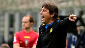 L'entraîneur de l'Inter Milan, Antonio Conte, lors du match de Serie A contre Udinese, à San Siro, le 23 mai 2021