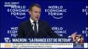 Au Forum de Davos, Macron s'adresse aux dirigeants passant de l'anglais au français