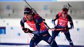 Quentin Fillon-Maillet lors de la mass start d'Antholz-Anterselva, le 21 janvier 2024.