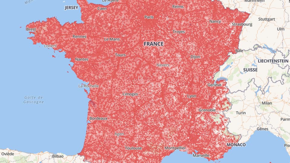 Couverture mobile d'un opérateur français (téléphone et sms) Couverture mobile d'un opérateur français (téléphone et sms)