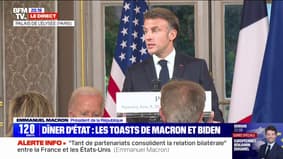 "Alliés nous sommes, et alliés nous resterons": le toast d'Emmanuel Macron au dîner d'État en l'honneur de Joe et Jill Biden