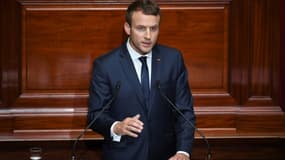 Le président français Emmanuel Macron devant le Congrès à Verseilles près de Paris, le 3 juillet 2017