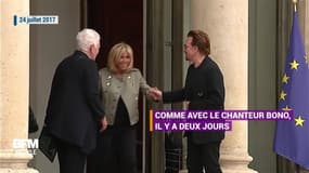 Brigitte Macron toujours auprès des people à l'Élysée 