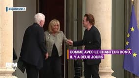 Brigitte Macron toujours auprès des people à l'Élysée 