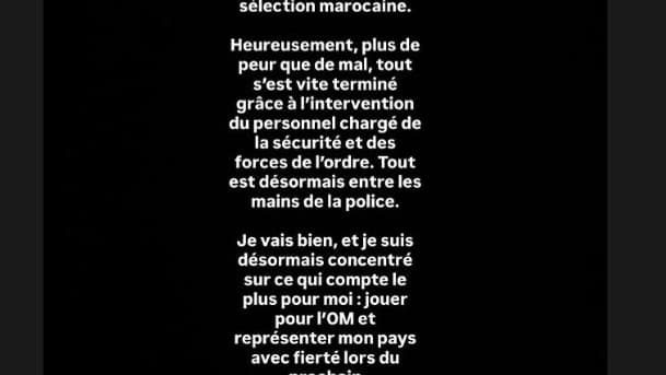 Le message de Nayef Aguerd après son agression, le 6 octobre 2025