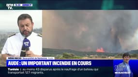 Incendie dans l'Aude: "250 hectares partis en fumée" et un sapeur pompier "légèrement blessé", selon le sous-préfet de Narbonne