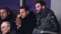 Hugo Lloris, à droite, avec Florian Thauvin lors du match Frande-Moldavie, au Stade de France le 14 novembre 2019