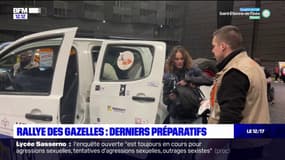 Derniers préparatifs avant le départ des participantes au Rallye des Gazelles