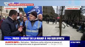 Retraites: "Si nous ne sommes pas écoutés, on va laisser la rue à ceux qui cassent", s'inquiète un manifestant à Paris