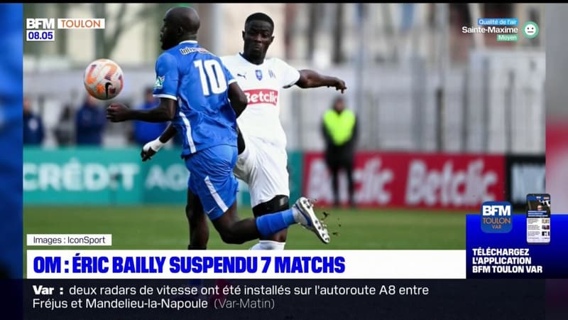 OM-Hyères FC: Eric Bailly suspendu pour sept matchs