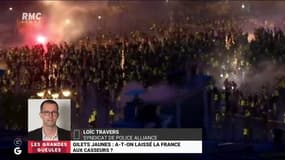 #Giletsjaunes - "Les gilets jaunes pacifiques se sont fait barrer la route par des casseurs !" Loic Travers, syndicat de Police Alliance #GGRMC