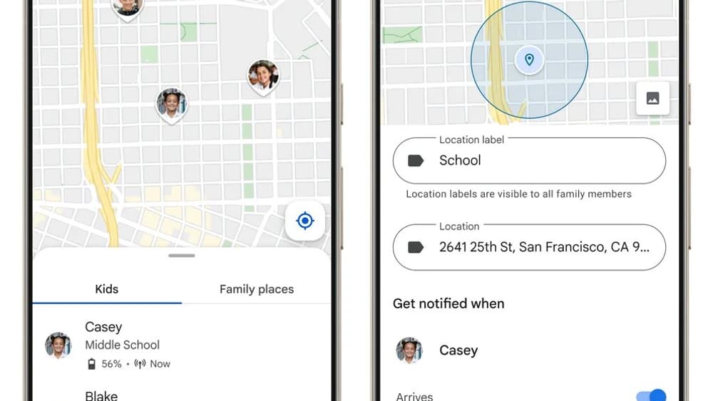 L'application permet de localiser son enfant.