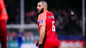 Mustapha Benzia lors du match entre Rouen et Lille en Coupe de France, le 20 décembre 2024.