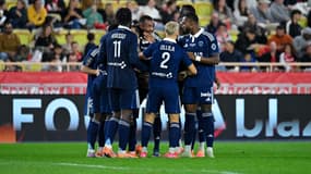 La joie du Paris FC après l'ouverture du score à Louis-II, 1er novembre 2025