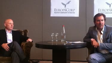 Christophe Lambert (à droite) avec un dirigeant de JP Morgan en mai 2014 lors du festival de Cannes