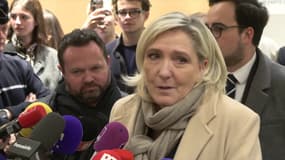Marine Le Pen à la sortie du procès du RN le 27 novembre 2024