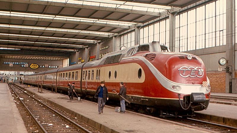Un train du réseau à Munich en 1970 Un train du réseau à Munich en 1970