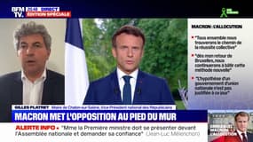 Gilles Platret (LR) reproche à Emmanuel Macron de chercher à "pourrir" la situation