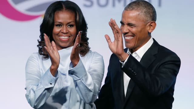 Michelle et Barack Obama le 31 octobre 2017 à Chicago