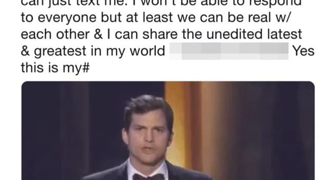 Le tweet désormais supprimé d'Ashton Kutcher
