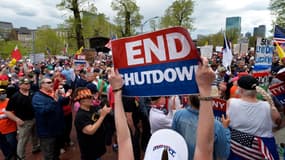 Manifestation pour réclamer la levée des mesures de confinement à Boston, aux Etats-Unis, le 4 mai 2020 (illustration)