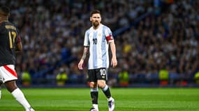 Lionel Messi lors du match Argentine-Pérou (1-0, qualifs Coupe du monde 2026), le 20 novembre 2024