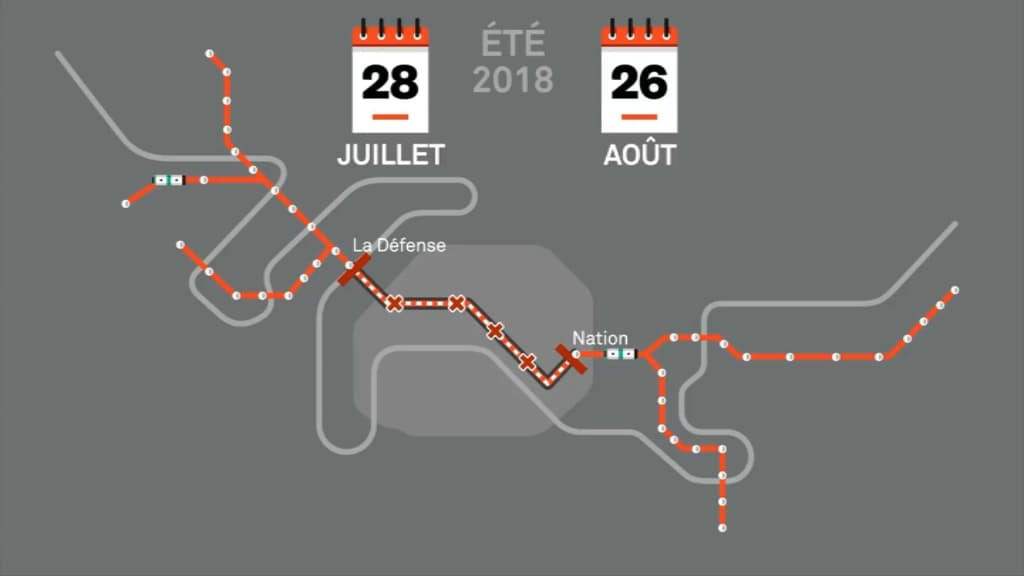 Le RER A ne circulera pas dans Paris entre fin juillet et fin août. Le RER A ne circulera pas dans Paris entre fin juillet et fin août.