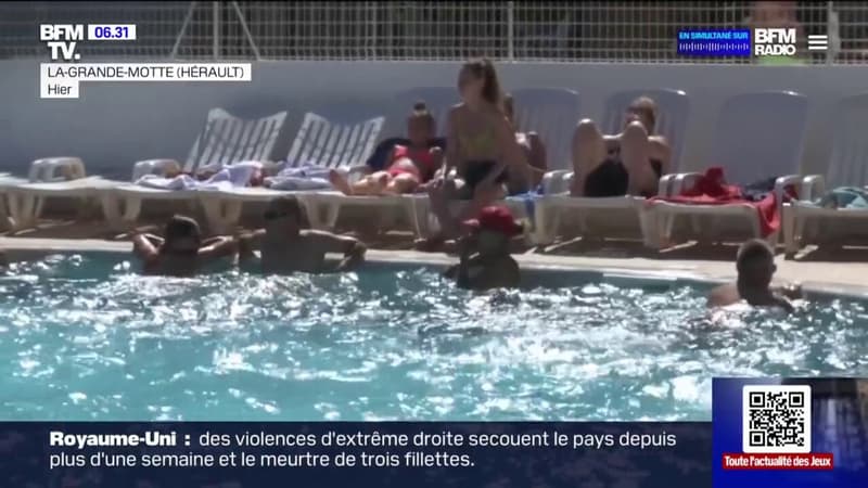 Face à la canicule, les vacanciers de ce camping de la Grande-Motte s'adaptent